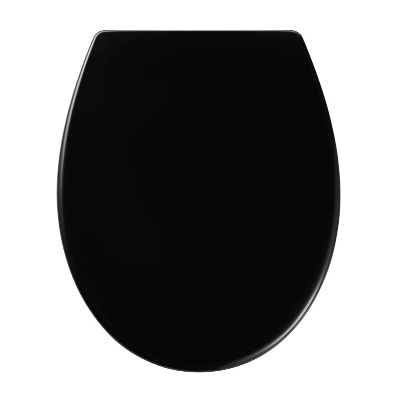Toiletsæde Diani Duroplast Sort Hurtigudløsning 448x372 mm