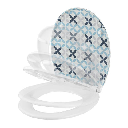 Toiletsæde Diani Duroplast Flisemønster 44,8x37,2 cm Hvid