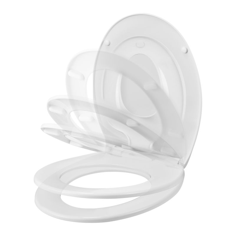 Toiletsæde Havel Hvid med Børnesæde Duroplast 447x372 mm