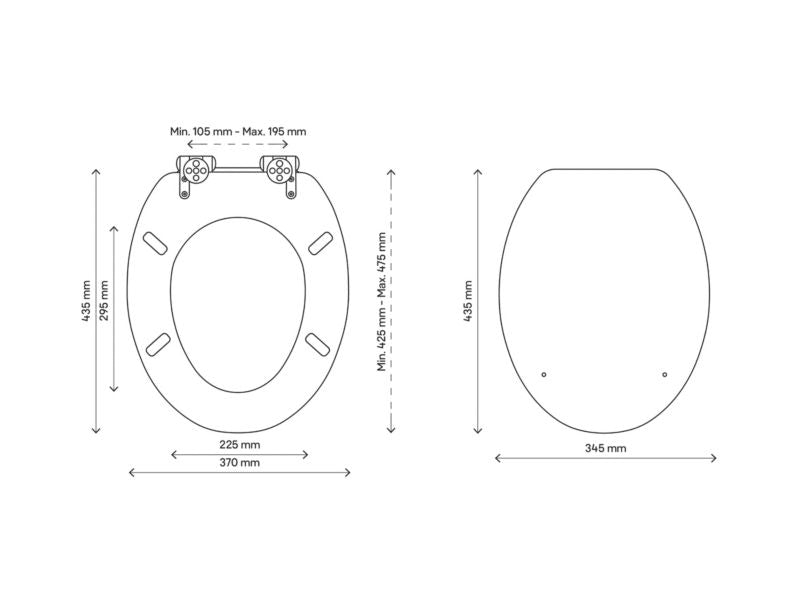 Toiletsæde Pilica MDF Hvid Blødt Lukkende 37 x 43,5 cm | MD09RJ01