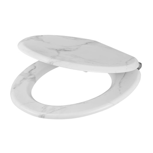 GoodHome Pilica MDF WC-sæde med soft-close i marmormønster