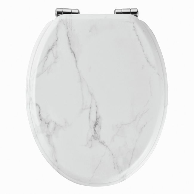 GoodHome Pilica MDF WC-sæde med soft-close i marmormønster