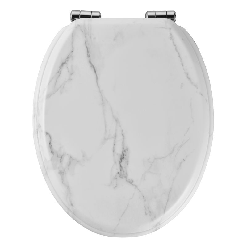 Toiletsæde Pilica MDF Marmor Hvid/Beige Blødt Lukkende 37 x 43,5 cm