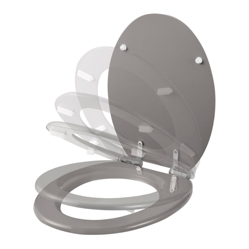 GoodHome Pilica MDF wc-sæde med soft-close i grå