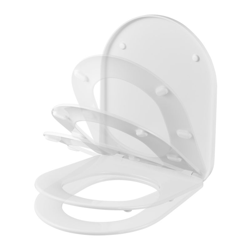 Toiletsæde Duroplast Hvid 45x36,5 cm Blød Lukning