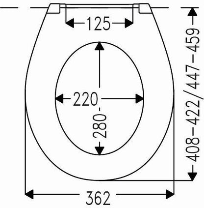 Toiletsæde Standard Hvid 45,9x44,7 cm Termoplast