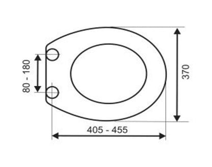 Toiletsæde Slim Hvid Duroplast Universal 37x45,5 cm
