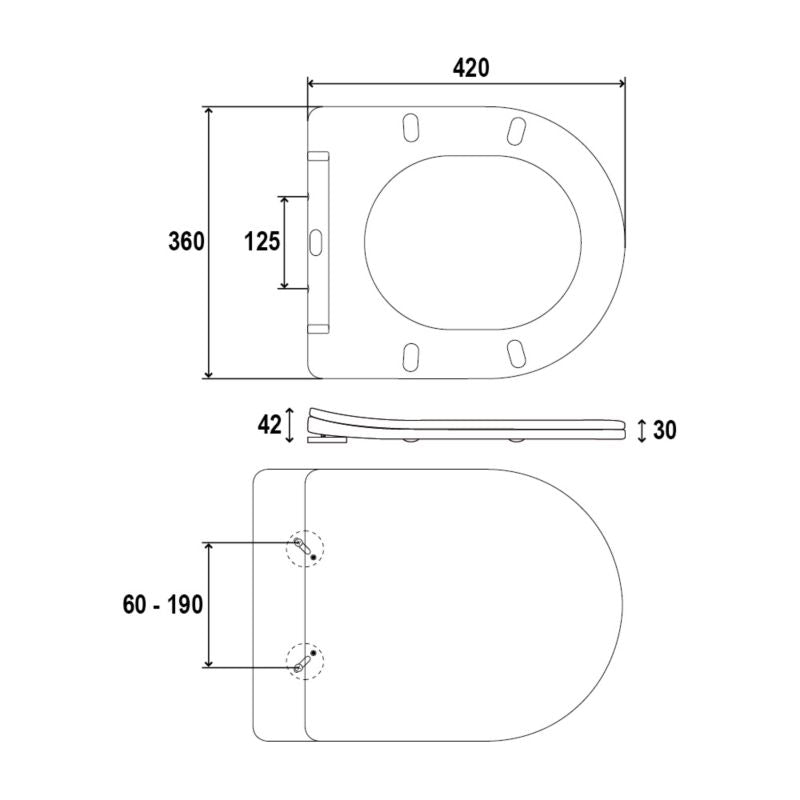 Toiletsæde Olmo Duroplast Hvid 42x36 cm med Softclose