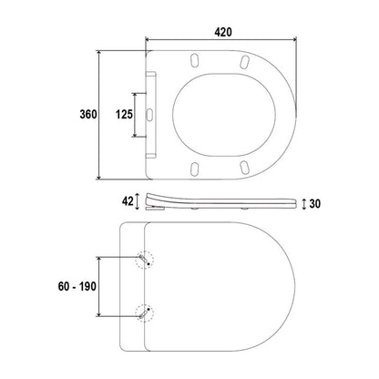 Toiletsæde Olmo Duroplast Hvid 42x36 cm med Softclose