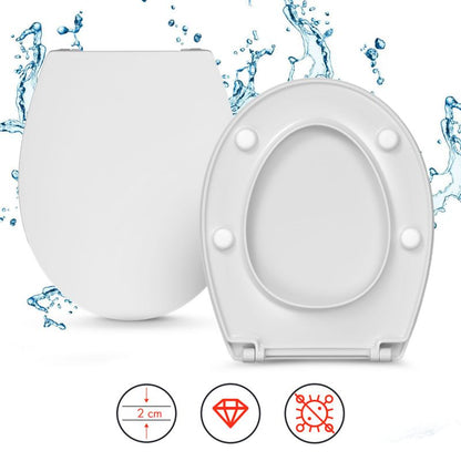Toiletsæde Provall Hvidt Duroplast Blødt Luk 450 mm