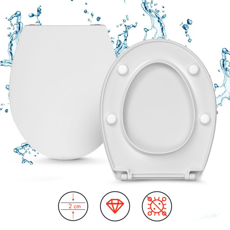Toiletsæde Provall Hvidt Duroplast Blødt Luk 450 mm