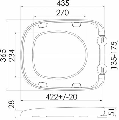 Toiletsæde Stilo Duroplast Hvid Blødt Luk 44,8 x 36,5 cm