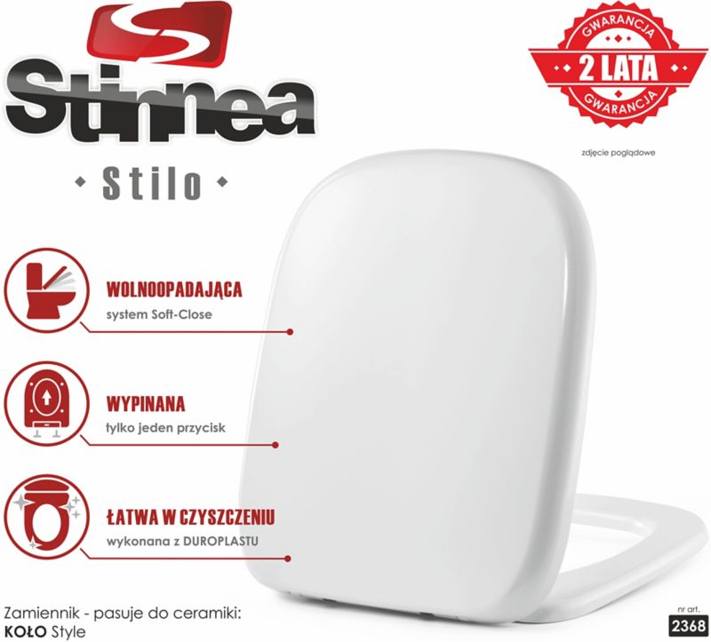 Stilo WC-sæde i duroplast med soft-close, hvid