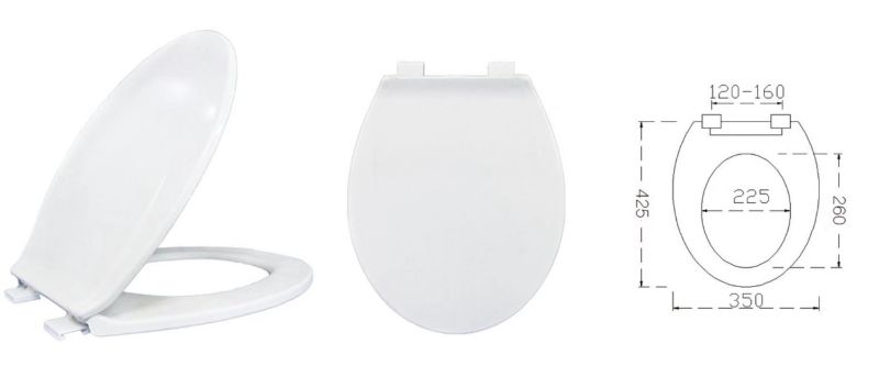 Toiletsæde Universal Polypropylen Hvid 425x350 mm