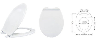 Toiletsæde Universal Polypropylen Hvid 425x350 mm