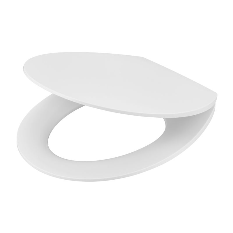 Toiletbræt med LED-lys 44,7x37,2 cm Hvidt Soft-close
