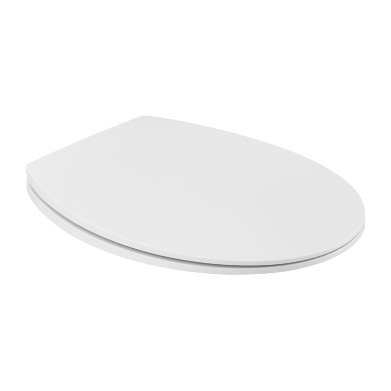 Toiletbræt med LED-lys 44,7x37,2 cm Hvidt Soft-close
