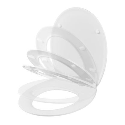 Toiletbræt med LED-lys 44,7x37,2 cm Hvidt Soft-close