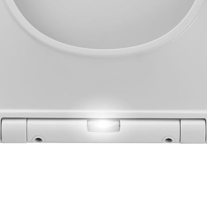 Toiletbræt med LED-lys 44,7x37,2 cm Hvidt Soft-close