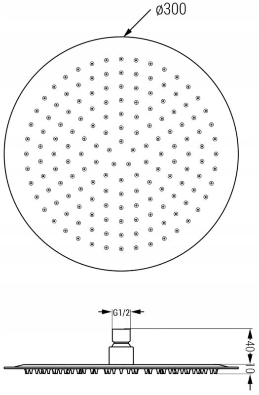 Mexen Slim grafit regnbruser 30 cm, 1 stk.