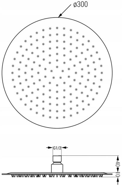 Mexen Slim grafit regnbruser 30 cm, 1 stk.