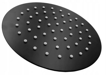 Rund Brusehoved 30 cm Sort Slim 2 mm Rustfrit Stål