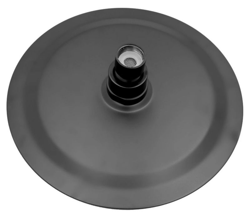 Rund Brusehoved 30 cm Sort Slim 2 mm Rustfrit Stål