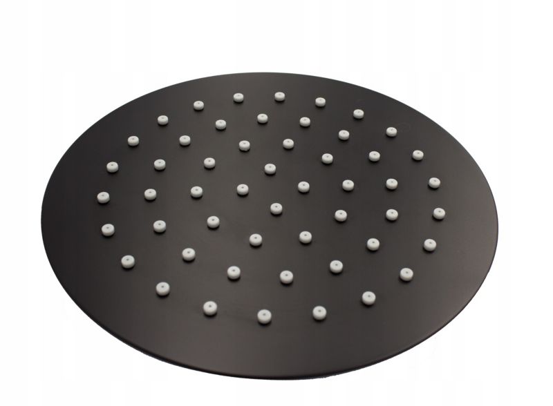 Rund Brusehoved 30 cm Sort Slim 2 mm Rustfrit Stål