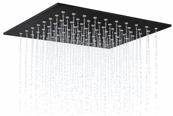 Firkantet brusehoved 25 x 25 cm sort | BP.BRG25-BLK