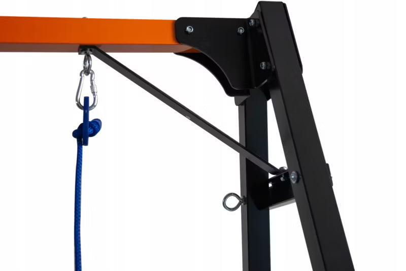 Dobbelt Gyngestativ 255x172x207 cm med Fugleredegynge Stål