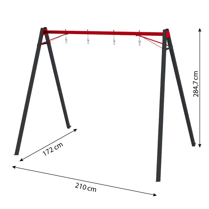 Gyngestativ Dobbelt 285x172x210 cm Sort Metal