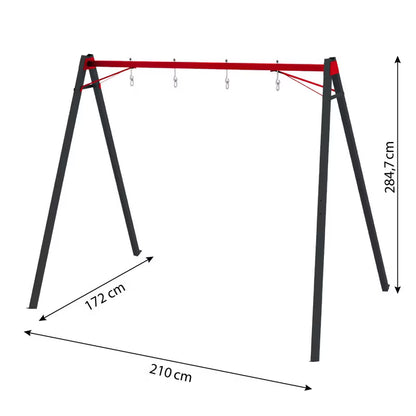 Gyngestativ Dobbelt 285x172x210 cm Sort Metal