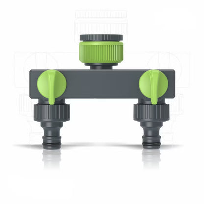 Dobbelt Hanekobling 3/4" - 1" Grøn
