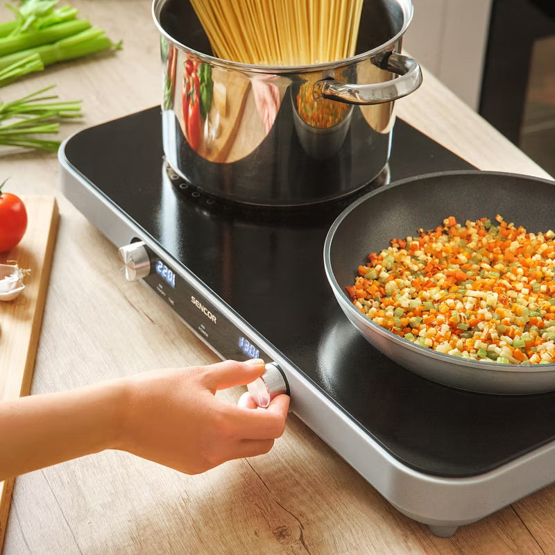 Kogeplade Dobbelt Keramisk 3500W Mørkegrå SCP 2803BK