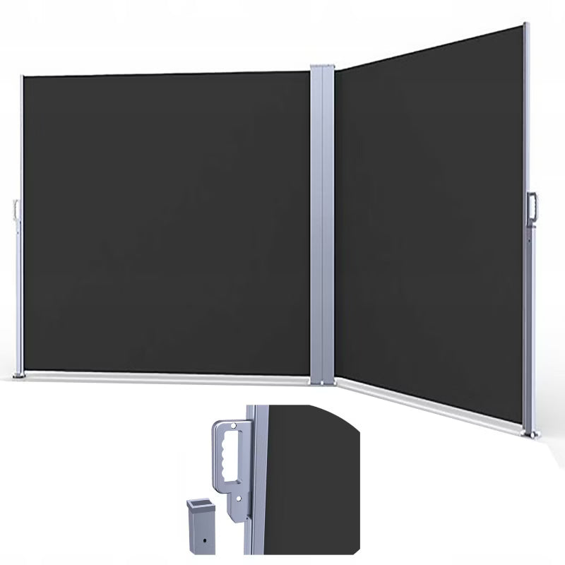 Dobbelt Sidemarkise 200x600 cm Grå