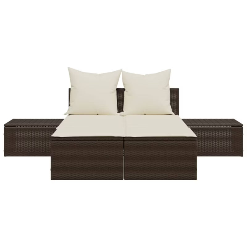 Dobbelt Solseng 104x162 cm Brun med Hynder