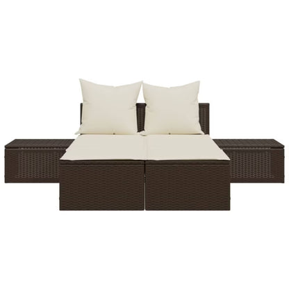 Dobbelt Solseng 104x162 cm Brun med Hynder