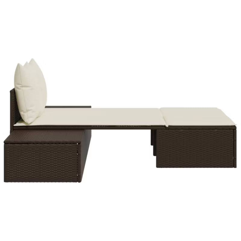 Dobbelt Solseng 104x162 cm Brun med Hynder