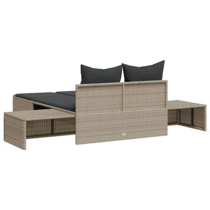 Dobbelt Solseng 104x162 cm Grå med Hynder