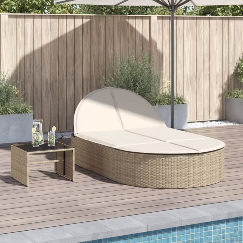 Dobbelt Solseng 110x200 cm Beige Poly配套 med Hynder WM-368650