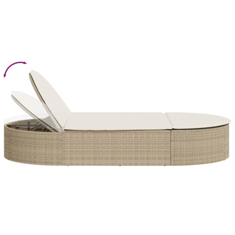 Dobbelt Solseng 110x200 cm Beige Poly配套 med Hynder WM-368650