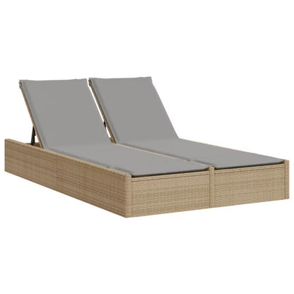 Dobbelt Solseng 123x200 cm Beige med Hynder