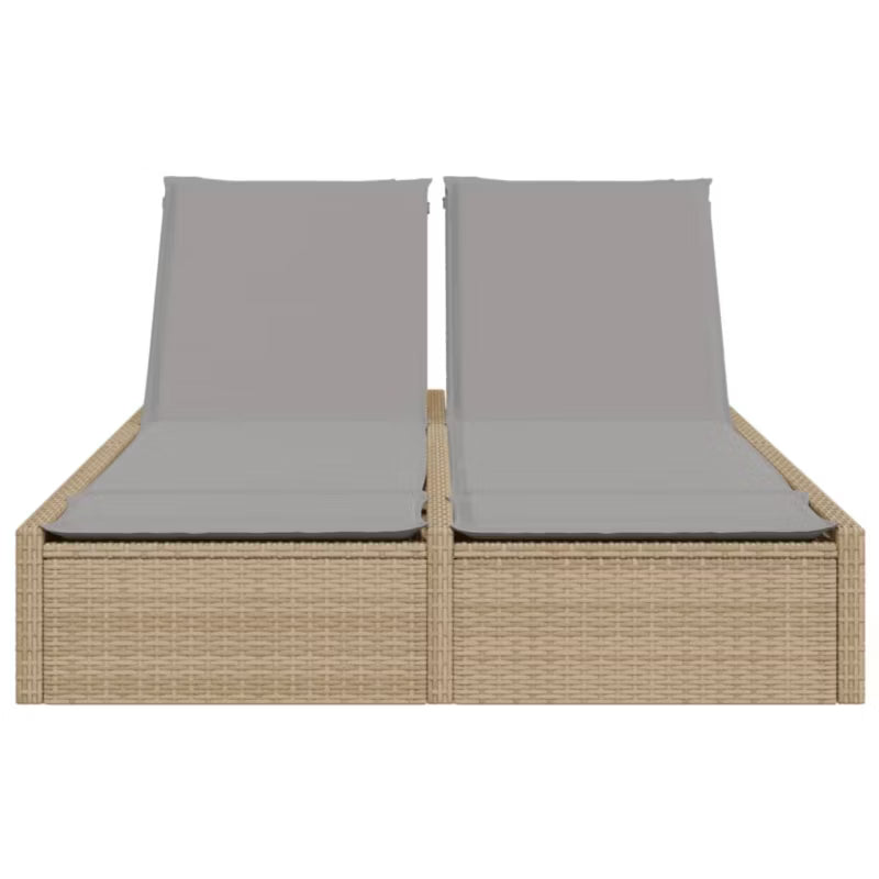 Dobbelt Solseng 123x200 cm Beige med Hynder