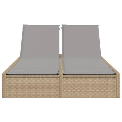 Dobbelt Solseng 123x200 cm Beige med Hynder