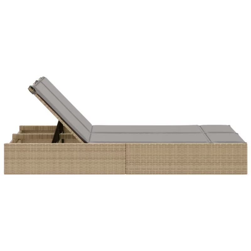 Dobbelt Solseng 123x200 cm Beige med Hynder