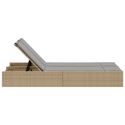 Dobbelt Solseng 123x200 cm Beige med Hynder