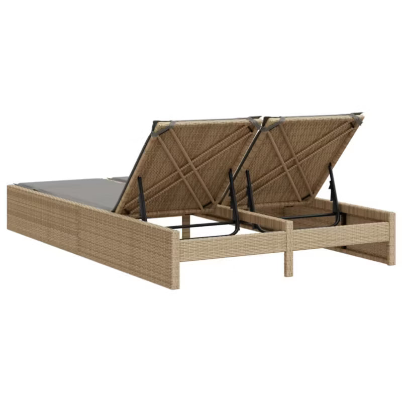 Dobbelt Solseng 123x200 cm Beige med Hynder
