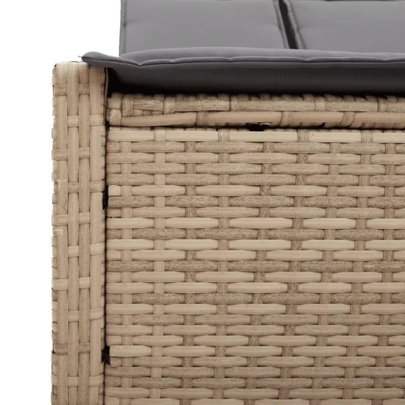 Dobbelt Solseng 123x200 cm Beige med Hynder