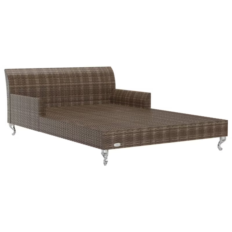Dobbelt Solseng 200x132 cm Brun med Cremefarvede Hynder