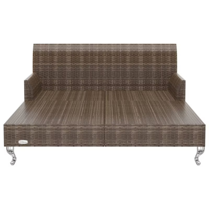 Dobbelt Solseng 200x132 cm Brun med Cremefarvede Hynder